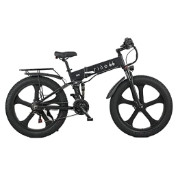 ride66 Vélos électriques ride66 Vélo Électrique VTT Pliable Fat E-Bike 26 Pouces 21 Vitesses Double Batterie pour Homme Adulte (Noir) XL
