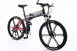 RuBao Vélo électrique pour adulte 27 vitesses, 66 cm une roue pliable à vitesse variable avec batterie au lithium, noir 10 A/8 A, pour les déplacements, le fitness (taille : 36 V/350 W/10 Ah)