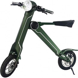 RXRENXIA vélo RXRENXIA Pliant Vélo Électrique, Adulte Mini Folding Voiture Électrique Vélo en Alliage D'aluminium Cadre Portable Vélo Pliant Batterie Extérieure Voyage Moto Vélos, Vert