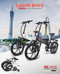 GoZheec vélo Samebike 20 Pouces E Bike, vélo électrique Pliable pour Adultes avec Moteur 350 W, Batterie 8 Ah jusqu'à 35 km, adapté aux Sports de Cyclisme en Plein air (Noir)