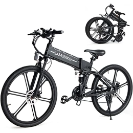Kasivouk Vélos électriques SAMEBIKE Vélo électrique avec Shimano 21 Vitesses, vélo électrique Pliable pour Homme 48V10AH 26 Pouces VTT électriques pliants avec écran LCD Couleur pour Adultes