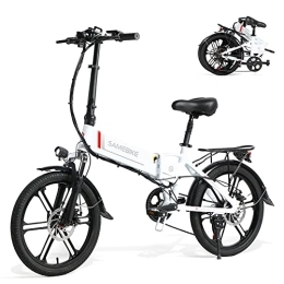 Kasivouk Vélos électriques SAMEBIKE Vélo électrique pliable 20" 48 V 10, 4 Ah Batterie amovible Shimano 7 vitesses Vélo électrique pour homme et femme