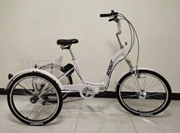 Scout vélo SCOUT Tricycle électrique de qualité, Cadre en Alliage Pliable, 250W, 12.8Ah, 15.5MPH limité, Assistance pédale 5 Niveaux (Blanc)
