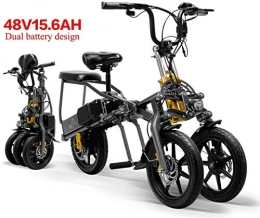 SGSG 2 Batteries Voiture électrique 48V 15.6A Tricycle Pliant Tricycle électrique 14 Pouces 1 Seconde vélo électrique Haute Gamme Facilement