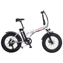 Shengmilo vélo SHENGMILO MX20 Vélo à Neige électrique de 20 Pouces, 4.0 Fat Tire, Batterie au Lithium 48V 15Ah, Vélo à Assistance électrique, Vélo de Montagne (White, 15Ah + 1 Batterie Rechange)