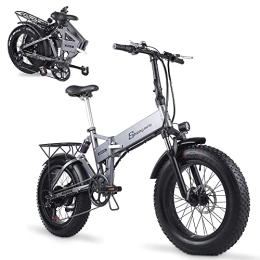Shengmilo vélo Shengmilo-MX21 Foldable Electric Bicycle, 20inch 4.0 Fat Tire, 48v 13AH Battery，Full Suspension Mountain Bike Electric Bicycle Beach Cruiser Bike