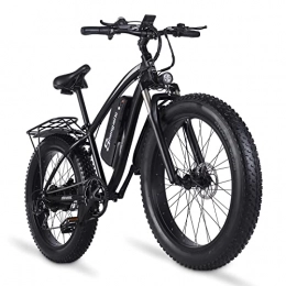 Shengmilo Vélos électriques Shengmilo Vélo électrique électrique Power Assisted pour Adulte 26" Fat Tire Fourche verrouillable MX02S ebike (Noir)