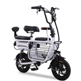 SHENXX vélo SHENXX 12Pouces Gros Pneu 48V 350W 20AH Fat Tire Cadre en Alliage d'aluminium Tire vélo électrique Pliable pour Adulte Femme / Homme pour E-Bike, Blanc