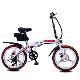 SHJC vélo SHJC 20"" Vélo électrique Pliant Pedal Assist, Commute E-Bike 36V / 8Ah / 10Ah Batterie au Lithium de Grande Capacité avec, Trois Modes de Fonctionnement Adolescent Adulte Vélo électrique, White Red, 10ah