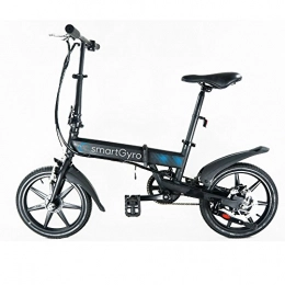 SMARTGYRO vélo SMARTGYRO EBIKE Black Vélo électrique Pliant, Roues de 16" et Batterie extractible au Lithium de 4400 mAh 24V (Noir) Mixte Adulte