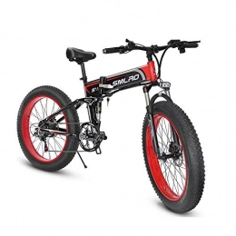 SMLRO Vélos électriques SMLRO 26''Folding Vélos Électriques pour Adultes, Fat en Alliage D'aluminium Pneus E-Bikes Vélos Tout Terrain, 48V 14.5Ah Amovible Au Lithium-ION Rechargeable avec 3 Modes D'équitation