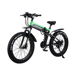  Vélos électriques SONGZO Vélo électrique Pliable 26 Pouces Gros Pneu Neige VTT avec Batterie au Lithium Amovible 48 V 12.8AH et Le Porte-Bagages Arrière