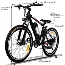 Speedrid vélo Speedrid Vélo Electrique, 2019 26 Plus / 26 / 20 pneus VTT Electrique Homme sans Balai de 250 W et Batterie au Lithium 36V 8Ah / 12Ah Shimano 21 / 7 Vitesses (8 Pouces-Noir)