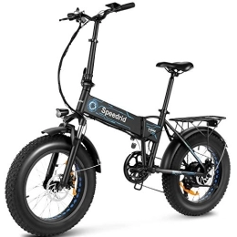 Speedrid vélo Speedrid Vélos électriques, vélos électriques à Gros pneus de 20 Pouces, vélos électriques pliants, vélos électriques de Banlieue avec Moteurs 250W, vélos électriques de Ville / Plage / Neige. (Bleu)