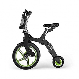 SYCHONG vélo SYCHONG Vélo Pliant Électrique, Petit Chariot Pliable avec Batterie, Vitesse De La Batterie Détachable Jusqu'à 20 KM / H, Vélo en Aluminium pour Adultes, Batterie ~ 5.2AH, Vert