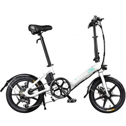SZPDD Vélos électriques SZPDD FIIDO D3 Pliant Le vélo électrique Trois Modes de Conduite Moteur d'Ebike 250W 25Km / H 25-40KM Gamme E vélo 16 vélos vélo électrique de Pneu, Blanc, Battery7.8Ah