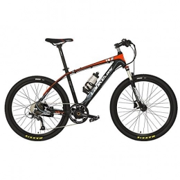 LANKELEISI vélo T8 + vélo 26 pouces haute qualité, capteur de couple à 5 niveaux, 9 vitesses, freins à disque d'huile, fourche à suspension, vélo électrique à assistance pédale(Noir rouge, Plus 1 Spared Battery)