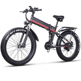 TANCEQI Vélos électriques TANCEQI Vélo électrique pliable pour adultes de 66 cm - Gros pneus - Batterie au lithium 12 Ah - 21 vitesses - Pour la plage, le cruiser - Avec siège arrière - Écran LCD
