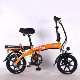 Tang Vélos électriques Tang Vlo lectrique Pliable 14 Pouces, 35km / H, 250W VTT, Orange, 15A