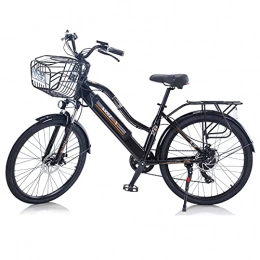 TAOCI Vélos électriques TAOCI Vélo électrique de ville de 26" pour femme et adulte avec batterie au lithium amovible Shimano 7 vitesses pour voyage et entraînement