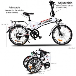 Teamyy Bicyclette Homme/Femme Pliable-Vélo Electrique Antichoc Bicycle Luxe 20 Pouces Avec Batterie Lithium-ion 25-35km/h