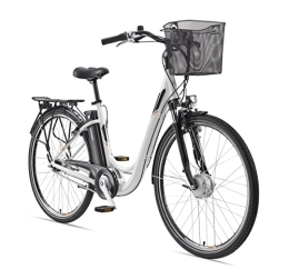 Telefunken vélo TELEFUNKEN Vélo électrique pour femme 28" - Dérailleur Shimano 7 vitesses avec rétropédalage, vélo de ville Pedelec en aluminium avec panier de vélo, moteur avant 250 W / 10, 4 Ah / 36 V, batterie de