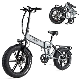 TOENIO Vélo électrique Vélo électrique Pliable avec Batterie Lithium-ION 48V 10Ah vélo de Montagne Vélo électrique à Gros pneus Portée maximale jusqu'à 35-90 km, Shimano 7 Vitesses,Weiß