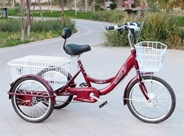 AI CHEN vélo Tricycle Adulte électrique 3 Roues vélo Tricycle vélo 20'' Batterie au Lithium Scout Tricycle avec Panier à provisions et Panier Avant Cadeau pour Les Parents Sortie Shopping économiser