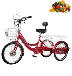 Dongshan Vélos électriques Tricycles Adultes vélos électriques à Trois Roues 20 Pouces pour Les Personnes d'âge Moyen et Les Personnes âgées avec Panier élargi Booster 3 vélos à Roues pour Les Parents Cadeau