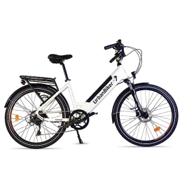 URBANBIKER vélo URBANBIKER Vélo électrique Ville Sidney, Blanc, 28". Batterie Lithium (cellules Samsung) ION 540 Wh (15 Ah 36 V), 7 Vitesses.Freins hydrauliques.