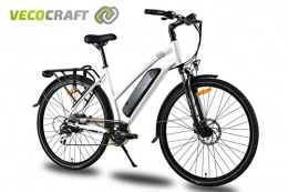VecoCraft Vélos électriques Veco Craft Athena 8 Vélo électrique, Femme, Randonnée Bike, E-Bike, 36 V 250 W shengyi Derrière Moteur, Couleur : Blanc