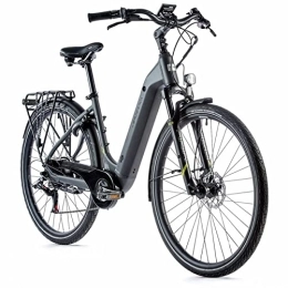 Leaderfox Vélos électriques Velo Electrique-VAE City Leader Fox 28'' Nara 2021 Mixte Moteur Roue AR bafang 250w 36v Batterie 14a Gris Mat-Vert 7v (18'' - h46cm - Taille m - pour Adulte de 168cm à 178cm)