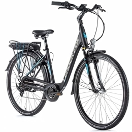 Leaderfox Vélos électriques Velo Electrique-VAE City Leader Fox 28'' Park 2020-2021 Mixte Noir Mat-Bleu 7v Moteur Roue AR bafang 36v 45nm Batterie 13ah (16, 5'' - h43cm - Taille s - pour Adulte de 158cm à 168cm)