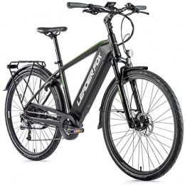 Leaderfox Vélos électriques Velo Electrique-VAE City Leader Fox 28'' Sandy 2021 Homme Moteur Roue AR bafang 36v 250w 15ah alu Noir Mat-Vert 7v (17, 5'' - h45cm - Taille m - pour Adulte de 168cm à 178cm)