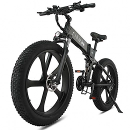 ride66 Vélos électriques Velo Electrique VTT Fat Bike 26 Pouces Pliant Double Batterie Montagne Ebike pour Homme Femme (Noir)