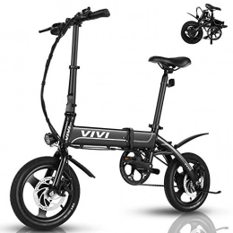 Vivi Vélos électriques VIVI Velo Electrique Pliant, 350W Ebike, 14 Pouces Vélo électrique Adultes Vélo Femmes, Batterie 36V 7.8Ah, Shimano 7 Vitesses Vélo électrique pour Déplacements Urbains. (Noir-14 Pouces)
