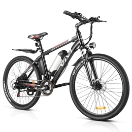 Vivi Vélos électriques Vivi Vélo électrique de Montagne 26", Vélo Électrique pour Adulte, 250W E-Bike avec Batterie Lithium-ION Amovible 8Ah, Shimano 21 Vitesses (Noir)