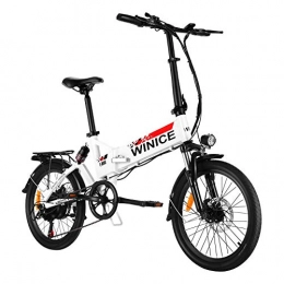 Vivi Vélos électriques Vivi Vélo électrique Pliant, vélo de Ville électrique 20"pour Adulte avec Moteur 250W, Batterie au Lithium Amovible 36V 8AH, Double Frein à Disque, 7 Vitesses Ebike, Vitesse maximale 25 km / h (Blanc)