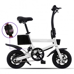CYC Vélos électriques Vlo lectrique Pliant 12" City E-Bike Adulte Puissant Moteur 250w Vitesse Jusqu' 25 Km / h 36v 6.0ah Batterie Lithium Rechargeable 3 Modes Vlo Intelligent pour Montagne Plage Neige E-Bike, Blanc