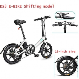 mysticall Vélos électriques Vlo lectrique pliant pour adulte, E-Bike Shifting, scooter lectrique 16 pouces avec phare LED, bicyclette lectrique pliable 250 W avec frein disque(D3S-Shifting-WHITE)