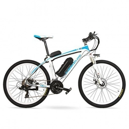 LANKELEISI vélo Vlo lectrique puissant puissant de vlo de la puissance T8 36V, vlo de montagne lectrique de haute qualit et de mode VTT, adoptez la fourchette de suspension (Bleu, 20AH 240W)