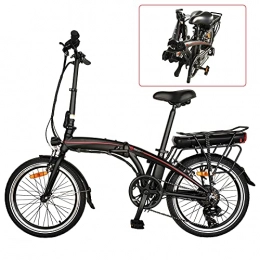 CM67 vélo Vlos lectriques pour Adultes, Trottinette lectrique 20 Pouces 250W 36V 10Ah(50-55km) Vélos pliants Unisexe pour Adulte