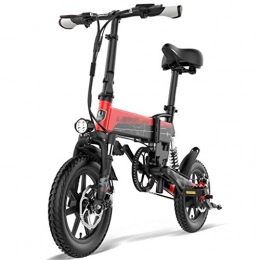 LJMG vélo Vlos lectriques Vlo de Montagne lectrique, vlo lectrique Citybike Commuter de 14 Pouces avec Batterie au Lithium Amovible de 36 V 8, 7 Ah, avec clairage LED (Color : Red, Size : 135 * 100cm)