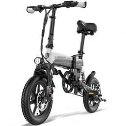 LJMG vélo Vlos lectriques Vlo de Montagne lectrique, vlo lectrique Citybike Commuter de 14 Pouces avec Batterie au Lithium Amovible de 36 V 8, 7 Ah, avec clairage LED (Color : Silver, Size : 135 * 100cm)