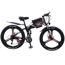 FFF-HAT Vélos électriques Vélo de montagne électrique pliant, 26 pouces avec batterie amovible au lithium-ion (36V8AH350W), 3 modes de fonctionnement, vélo électrique 21 / 27 vitesses (roue à rayons / roue intégrée), noir roug