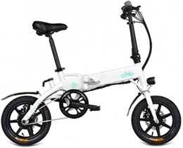 HCMNME vélo Vélo durable de haute qualité, Vélos électriques, vélos pliants pliant eBike avec écran LCD de pneu 14 pouces 250W 36V for adultes et adolescents Sports Voyage de vélo en plein air Traduting-blanc Cad