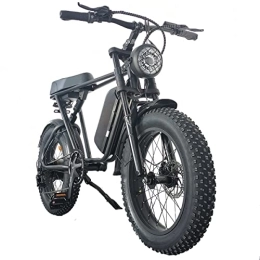 cysum Vélos électriques Vélo Electrique C91 20" VTT Electrique pour Adultes 20"*4.0 Fat Tire E-Bike Shimano 7 Vitesses, 48V Vélos électriques Off-Road (Noir)