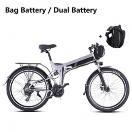 Ylight Vélos électriques Vélo Pliable Électrique, 26 Pouces Vélo De Montagne Électrique, 2 Pièces 12.8A Batterie Au Lithium Inclus, Gris