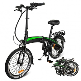 CM67 vélo Vélo Pliable électrique 20", 250W 20 inch Commuter E-Bike Hidden 7.5AH Lithium-ION Battery Removable, Kilométrage de Recharge Jusqu'à 50km, Frein à Disque Avant et arrière, Adulte Unisexe