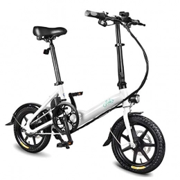 LFANH vélo Vélo Pliant Électrique Vélo Pliant Lady, Réglable 250W Légère E-Bike avec Phares Et Affichage LED avec 3 Modes Équitation Vitesse Maximale 25 Kmh, Blanc, 36V 5.2Ah